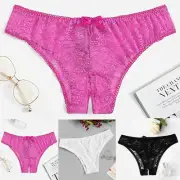 1PC Women Sexy Floral Lace Panty Underwear Brief Plus Crotchless Thong New