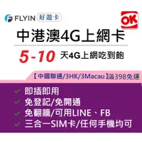 在飛比找蝦皮購物優惠-【好遊卡】中港澳卡 4G上網 吃到飽 大陸網卡 中港卡 中國