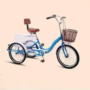 DEFGHIJ Adult Tricycle Three Wheel Trike 20 Inch 3 Wheel Bikes Cruiser Bicycles with Large Basket with Low Step Through Frame/Backrest Saddle for Men Women Seniors
