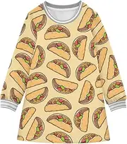 [Joisal] Taco Mexican Toddler Formal Dress Basic Crewneck Sweatshirt Christmas Dress Girls, Taco Mexican, 3 Years