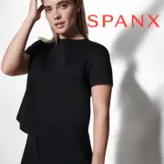 NEW SPANX Perfect Funnel Top Size L Large Black Formal Work Neutral Blouse