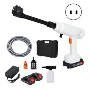 Cordless 21V Pressure Washer 580 PSI 6-in-1 Nozzle w/ 2 Batteries & Charger