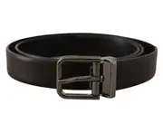 Dolce & Gabbana Elegant Dark Brown Leather Belt