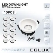 10PCS 13W LED DOWNLIGHT 90-100MM CUTOUT DIMMABLE COB CHIP TRI-COLOR CCT RECESSED