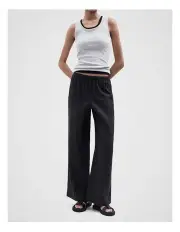 [Unison] Linen Wide Leg Pant in Black