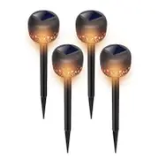4Pcs Hollowed Out Solar Garden Lights Outdoor Stake Lamp IP65 Waterproof Stand Lamp
