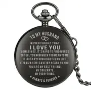 Personalized TO MY Son Dad Mom Daughter Quartz Pocket Watches Pendant Chain Gift