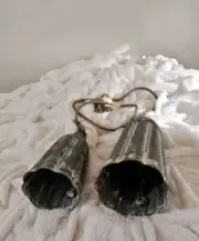 Set Of 2 Galvanized Bells Rustic Prim Country Christmas Everyday