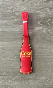 Coca Cola Red Yellow Bottle Coke Luggage Tag Las Vegas UNUSED Coca-Cola Company
