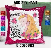 Unicorn Cushion Cover Sequins Throw Pillow Flip Sequin Personalised