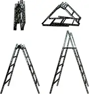[MoJack] 24001 Easy Step Ladder, Folding Lightweight Ladder, 300lb Sturdy Steel Ladder, Lightweight, Portable Steel Ladder, Top Platform with Non-Slip Thread, Indoor and Outdoor Use