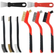 8Pcs Wire Brush Set Brass/Stainless Steel/Nylon Cleaning Brush and Scraper weouJ