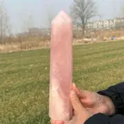 1.35kg Natural Rose Quartz Obelisk Quartz Cystal Point Wand Tower