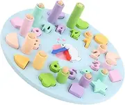 KONTONTY 1 Set Early Learning Jigsaw Puzzle Clock Memory Training Puzzle Educational Shape Matching Game for Birthday Holiday