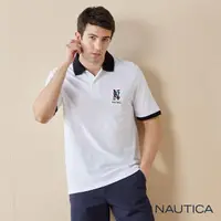 在飛比找momo購物網優惠-【NAUTICA】男裝 品牌LOGO刺繡短袖POLO衫(白色