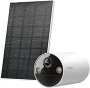 TP-Link Tapo Smart Home Solar-Powered Security Camera Kit, Wireless, 2K 3MP, IP65, Colour Night Vision, Person Detection, Notification, No Hub Required, SD Card Slot, App Remote Control (TC82 KIT)