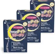 FINE Japan Night Collagen - Glycine + GABA + Collagen Peptide - Sugar Free - V.C, V.B1, V.B6, V.B12, Pantothenic Acid Niacin in 1 stick (28 Servings x 3)