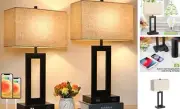 Set of 2 Touch Control Table Lamp with 2 USB Ports, 3-Way Dimmable Modern
