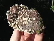*VIDEO* DOLMITE & COLORFUL CHALCOPTRITE ENCRUSTED RED QUARTZ CRYSTAL CLUSTER