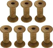 uxcell 7Pcs Wooden Bobbins, 0.79" x 1.57"(WxH) Unfinished Wooden Spools Wire Weaving Bobbins Empty Thread Spools for Crafts DIY Art Embroidery Sewing Thread Twine, Camel