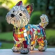 Dog Series Art Night Light, Retro Colorful Resin Dog Shaped Tabletop Night Light, Cute Animals Sculpture Ambient Nightlights, Pet Dogs Themed Led Bedside Lamps, Fun Present for Dog Lovers