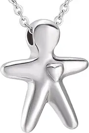 BIAIHQIE Heart Memorial Stainless Steel Cremation Pendants Urn Necklace for Ashes Holder Keepsake Jewelry