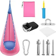 Light Up Kids Pod Swing Seat Kit with LED Light, Hanging Pods Swing Chair with Inflatable Pillow, Comfortable LED Pod Hanging Chair for Home