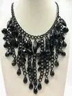 Mixit Black Multi Mix Shaped Faceted Bead Chainmail Bib Necklace NWT