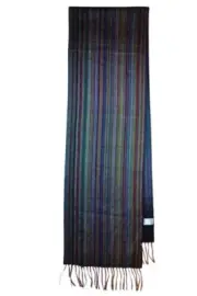 Paul Smith Mainline Mens Signature Stripe Blue Degrade Cashmere Scarf Brand New