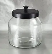 [Grant Howard] 59105 Storage Jar Black Matte Metal Top, 68 oz.