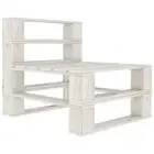NNEVL Garden Pallet Middle Sofa Wood White
