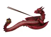 Amazing Large RED FIRE DRAGON Cone Incense Cone Stick Holder Burner Wicca Alta
