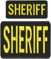 Sheriff embroidery patches 2x5 and 4x6 hook on back gold letters