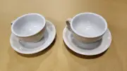 Loveramics Potters Colors Ivory 250ml 8.5oz Egg Cappuccino Cup Saucer Set of 2