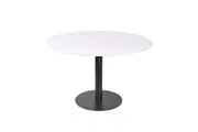 Raimon Furniture Ettore Large Ceramic Round Modern Kitchen Dining Table 120cm Metal Frame White Sevella