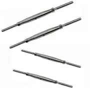 1/2" Thread Swage Stud & Stud Pipe Turnbuckle 1/4" Cable Stainless Steel 4 PC