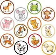 24pcs Potty Training Stickers - 12 Styles Toilet Target Change Color Interesting Pig, Dog, Cat Seat Decals - Reusable Animals for Boys Girls Kids Toddlers