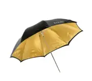 43" / 109cm Studio Brolly Black / Gold Reflective Studio Flash Umbrella