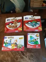 NEW, Pokemon Bulbasaur, Eevee, And 1 Kanto Team Set Of 4 Mega Blocks