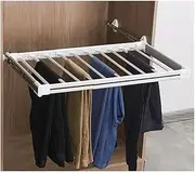 Pull Out Pants Clothes Hanger Racks for Closet Trousers Rack Jeans Hangers Built-in Wardrobe Pull-Out Basket Space Saving(White,Large)