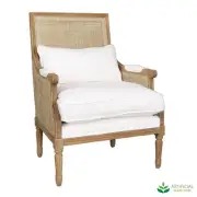 Artificial Fake Plants Hicks Caned Armchair White