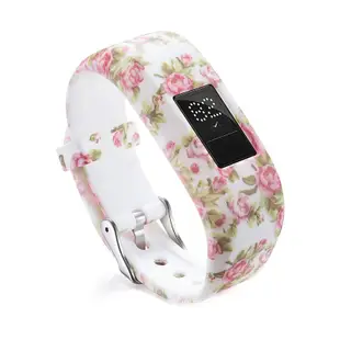 時尚印花兒童手錶錶帶 適用於Garmin Vivofit JR/2腕帶 Garmin Vivofit 3 矽膠替換錶帶