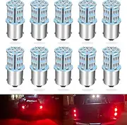 UNXMRFF 1156 LED Bulb Red 12 Volt 1141 BA15S LED Bulbs, Bayonet Single Contact Base1073 1003 BA15S 7506 LED Bulbs for Taill Brake Backup Reverse DRL Signal Parking Lights, 10-Pack