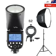 Godox V1-F 2.4G Round Head Flash For Fuji + S2 Bracket + 80cm Softbox + Stand