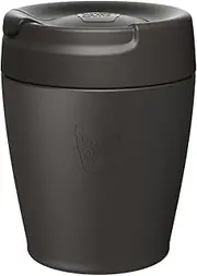 KeepCup Traveller, Reusable Coffee Cup Travel Mug - Vacuum Insulated Stainless Steel Cup with Leakproof Sipper Lid - 8oz / 227ml - Black