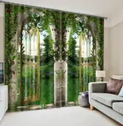 3D Backyard Door 8 Blockout Photo Curtain Printing Curtains Drapes Fabric Window