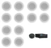 Crown 70v Amplifier+12) White 5" Commercial Ceiling Speakers+Smart Wifi Receiver