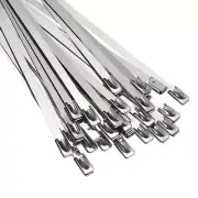 Metal Zip Ties, 30 Pcs Self-locking 304 Stainless Steel Cable Ties, 27.6 Inch