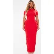 Shape Red Sculpted Maxi Dress, Red