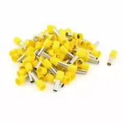 100x 10mm2Crimp Cord End Terminal Insulated Bootlace Ferrule Connector Yellow✦KD